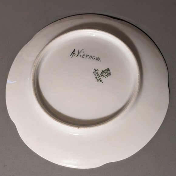 Vtg. Signed A.Viernow J & C Louise Bavaria Headdress Indian Princess Plate 7" - Picture 3 of 5